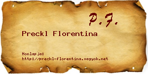 Preckl Florentina névjegykártya